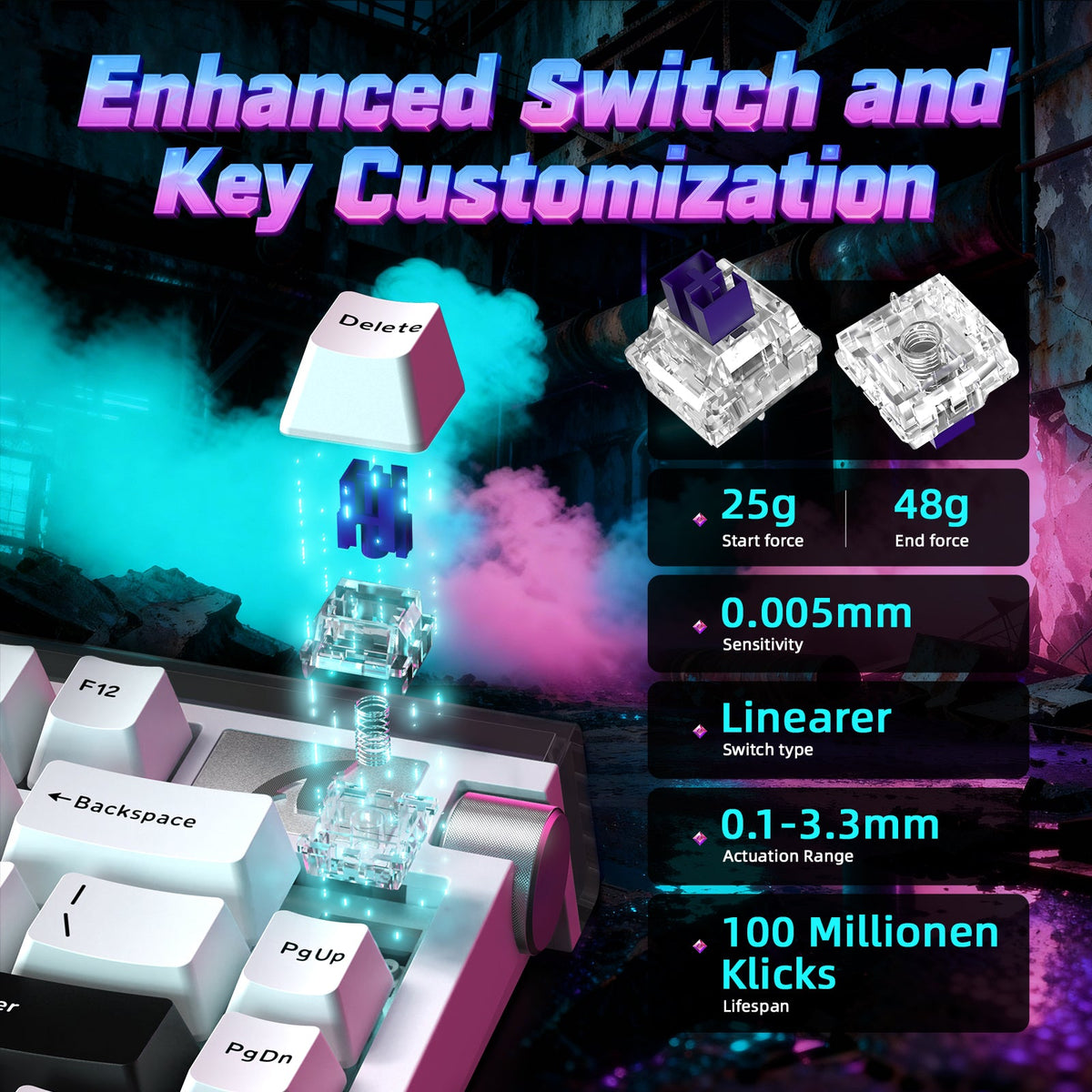 ATTACK SHARK R85 HE Rapid Trigger Keyboard with C01ULTRA LED Cable