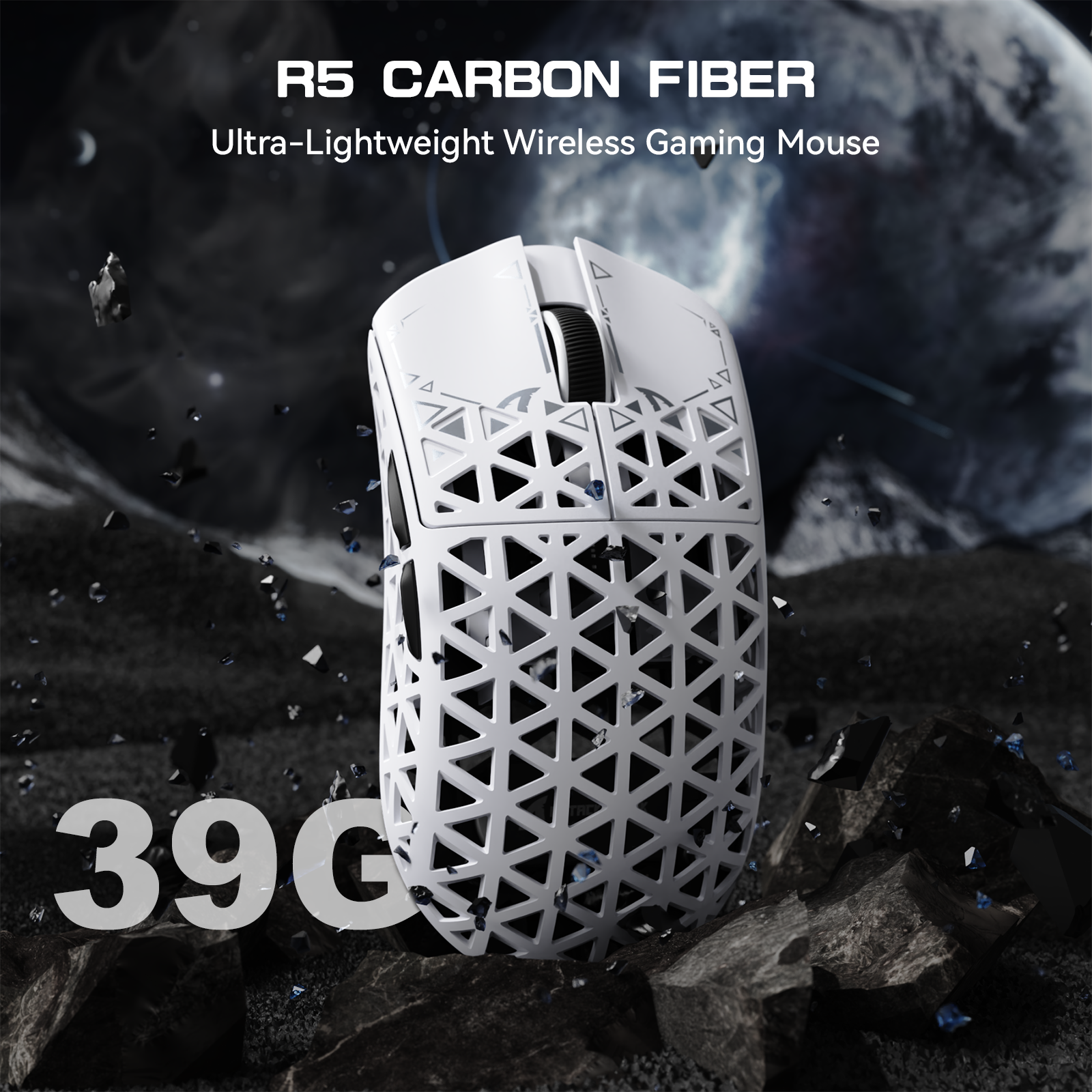 ATTACK SHARK R5 ULTRA Carbon Fiber Wireless 8K PAW3950MAX Gaming Mouse