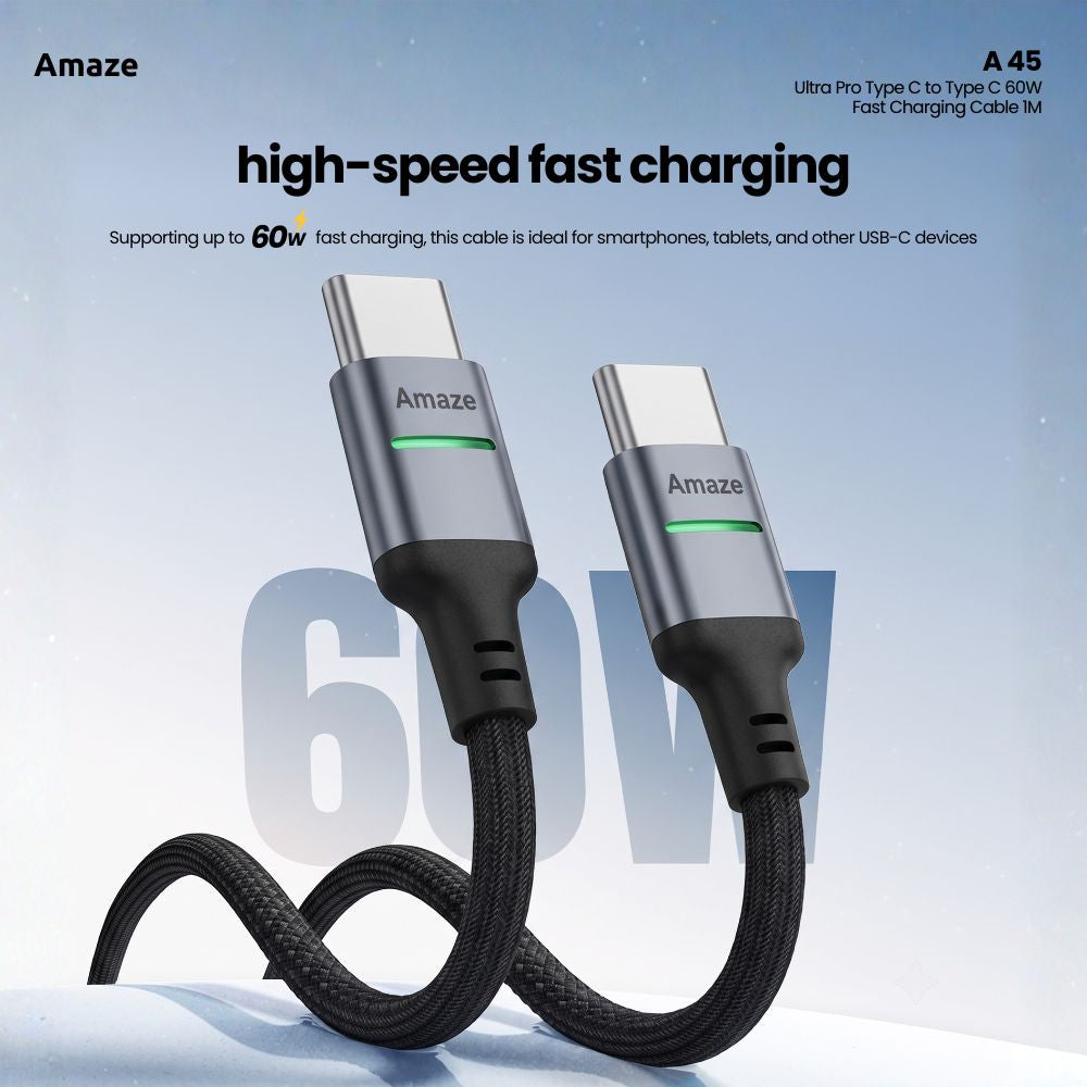 Ultra Pro Type C to Type C 60W Fast Charging Cable 1M – A45