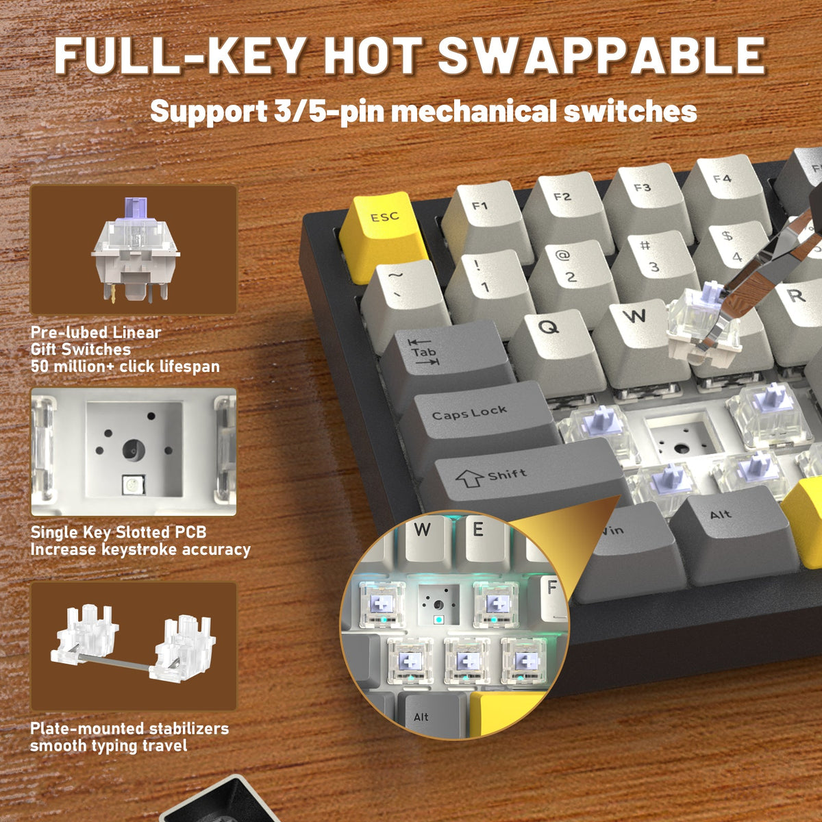 ATTACK SHARK X820ULTRA Mechanical Keyboard with C01ULTRA Coiled Cable