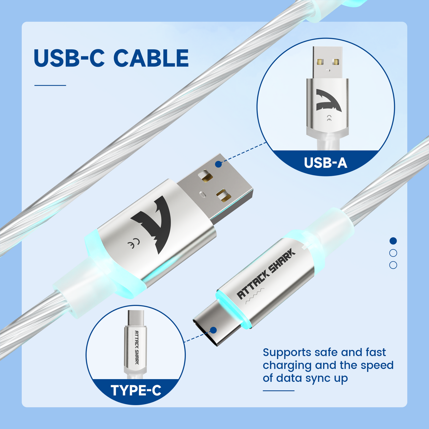 ATTACK SHARK C01Ultra Custom Aviator Cable for 8KHz Magnetic Keyboard
