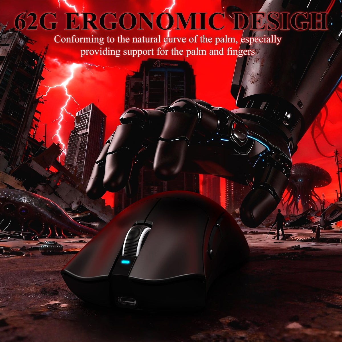 ATTACK SHARK V3PRO Ultra-Light Tri-Mode Gaming Mouse with Charging Dock