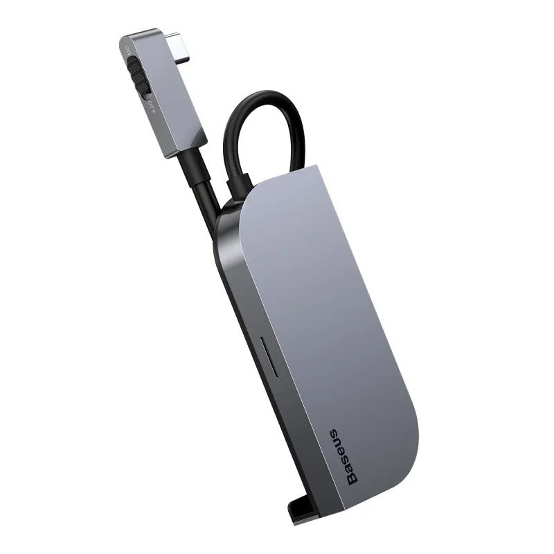 Baseus Bend Angle No.7 Multifunctional Type-C HUB Converter（Upgrade) Space Gray