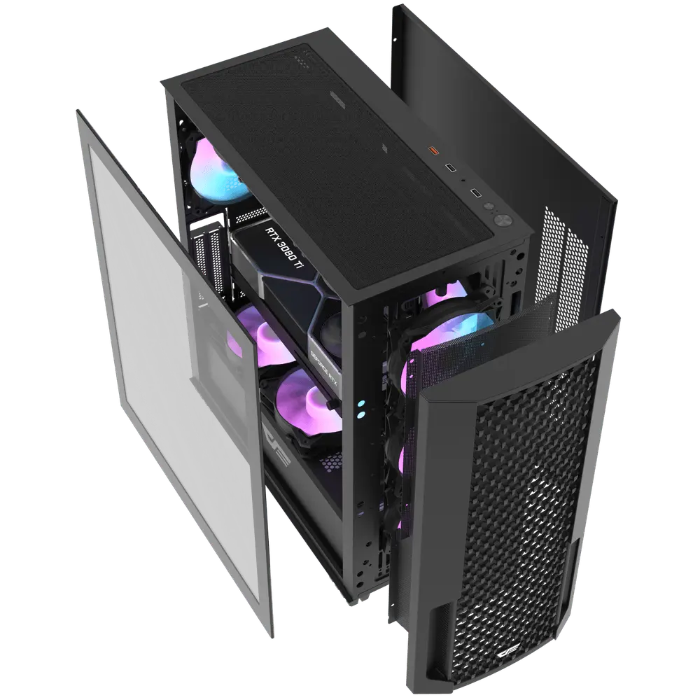 DF2100 ATX PC Case Black