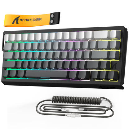 ATTACK SHARK X68 HE Rapid Trigger Keyboard Magnetic Switch with C01PRO Coiled Cable