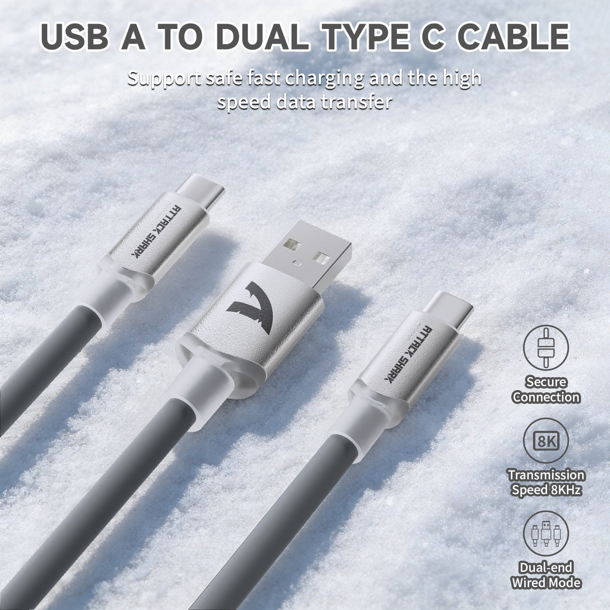 ATTACK SHARK C08 2-in-1 Custom Aviation Cable for 8kHz Magnetic Keyboards