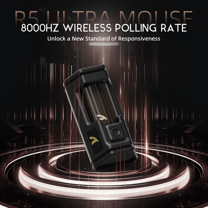 ATTACK SHARK R5 ULTRA Carbon Fiber Wireless 8K PAW3950MAX Gaming Mouse with 8K Coiled Cable