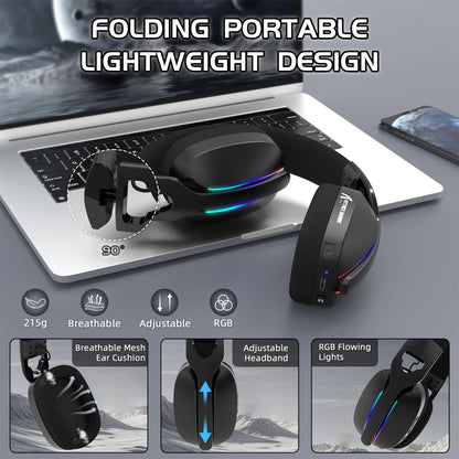 ATTACK SHARK L90 Foldable RGB Ultra-Light Tri-Mode Gaming Headset