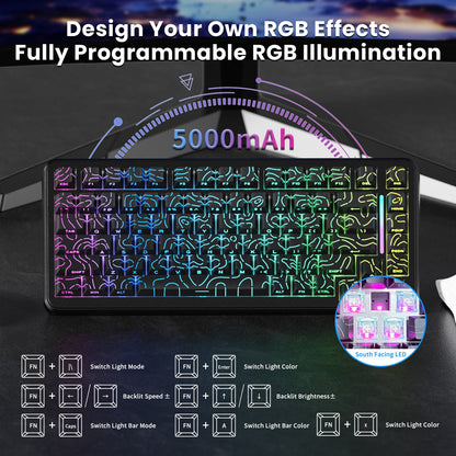 ATTACK SHARK X82PRO HE Magnetic Keyboard With C01Ultra RGB Coiled Cable