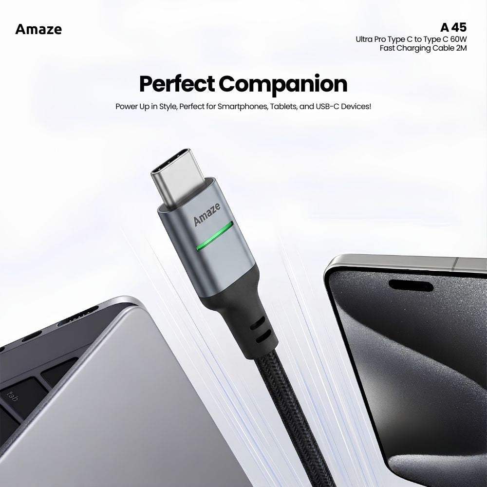 Ultra Pro Type C to Type C 60W Fast Charging Cable 2M – A45