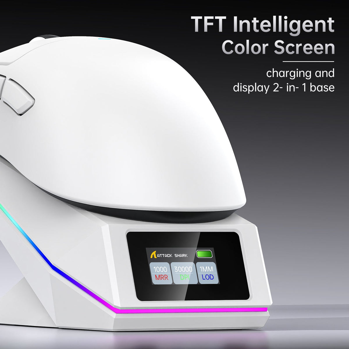 ATTACK SHARK X11 PRO V2 Wireless Gaming Mouse with TFT Display Charging Dock with C06 Coiled Cable