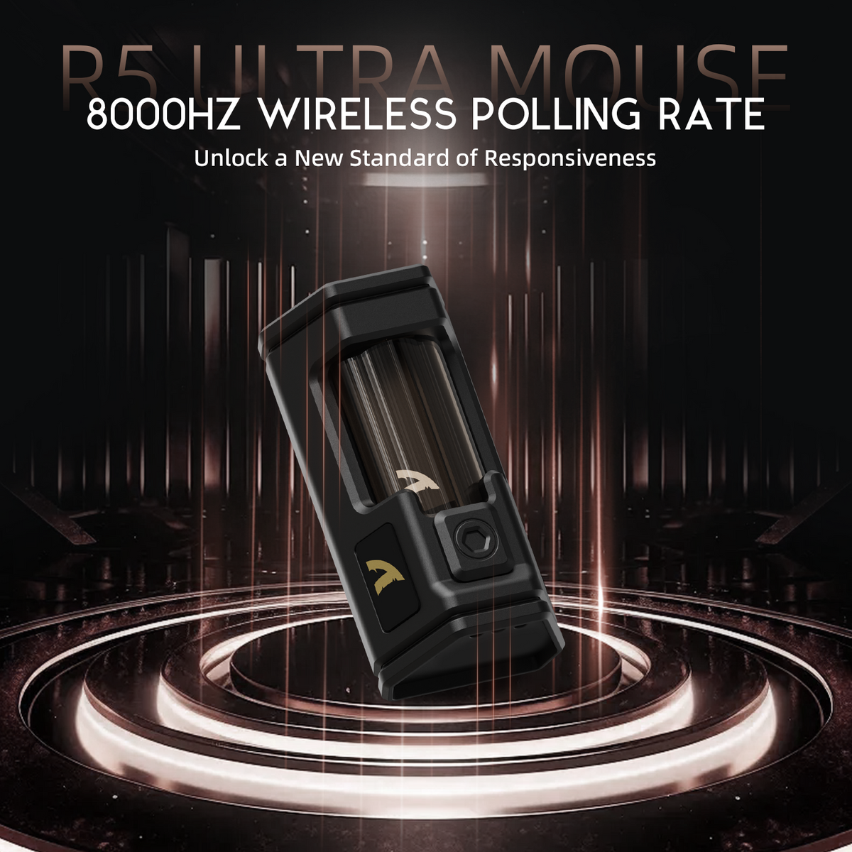 ATTACK SHARK R5 ULTRA Carbon Fiber Wireless 8K PAW3950MAX Gaming Mouse with 8K Coiled Cable