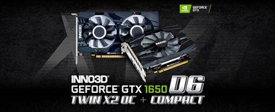 Inno3D Geforce GTX 1650 TWIN X2 OC 4GB GDDR6 Video Graphics Card