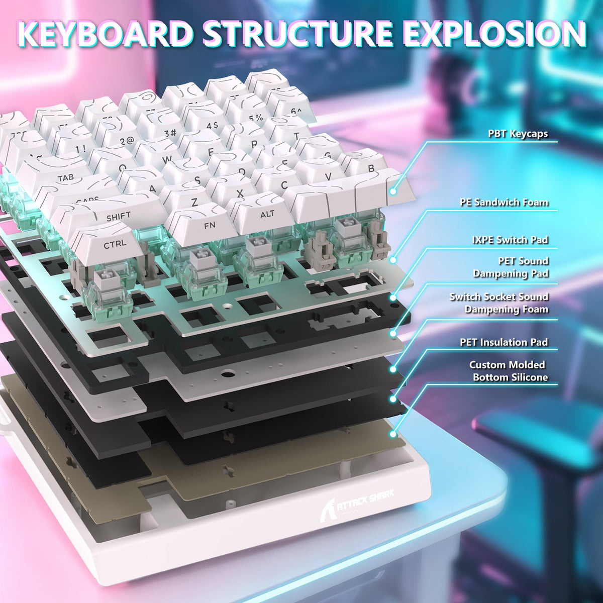 ATTACK SHARK M36 HE One-Handed Magnetic Switch Keyboard & C01 ULTRA LED Aviator Cable
