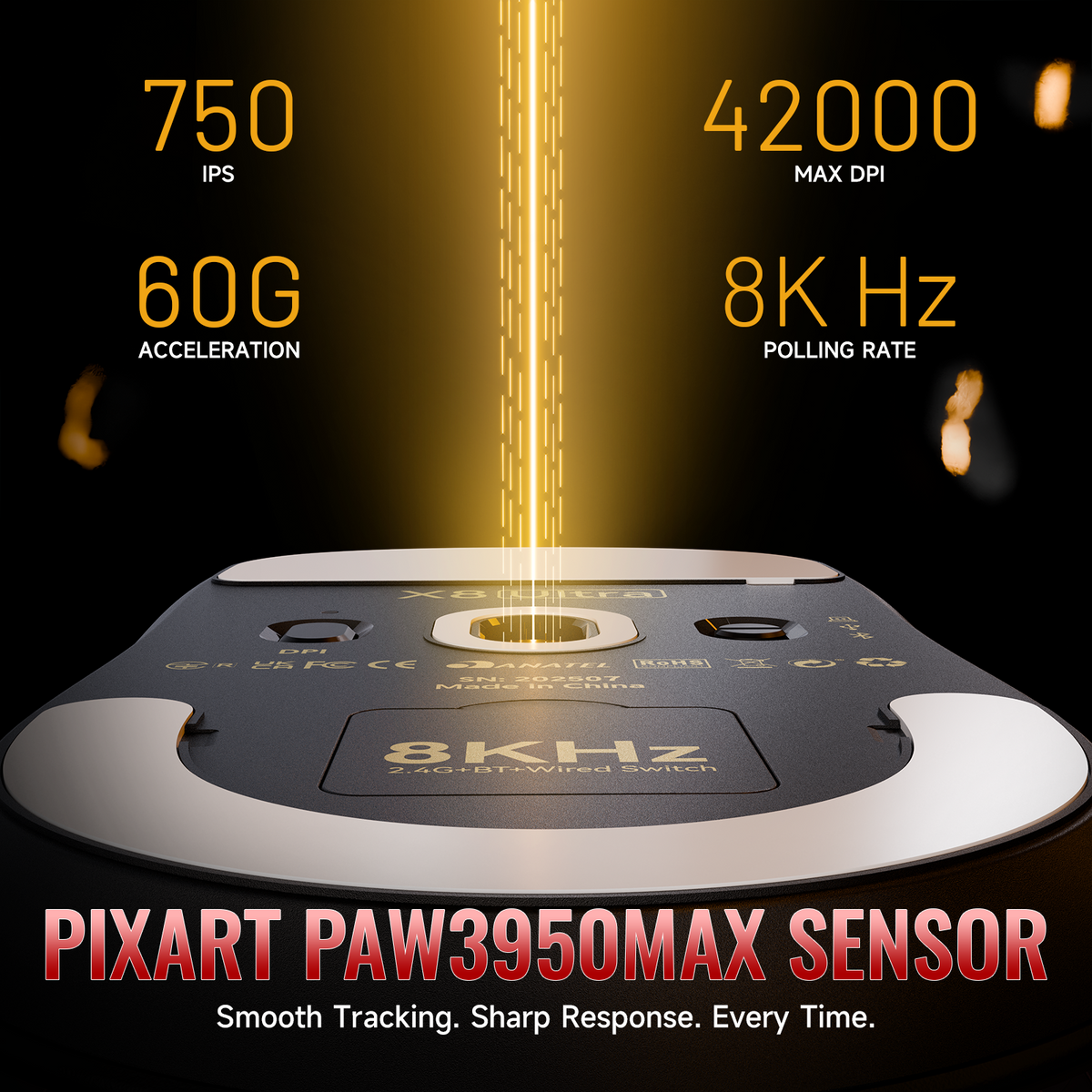 ATTACK SHARK X8 Series Tri-mode  Lightweight Wireless Gaming Mouse