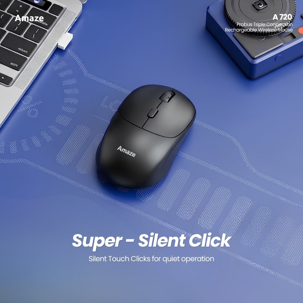 Probus Triple Connection Rechargeable Wireless Mouse   | A720