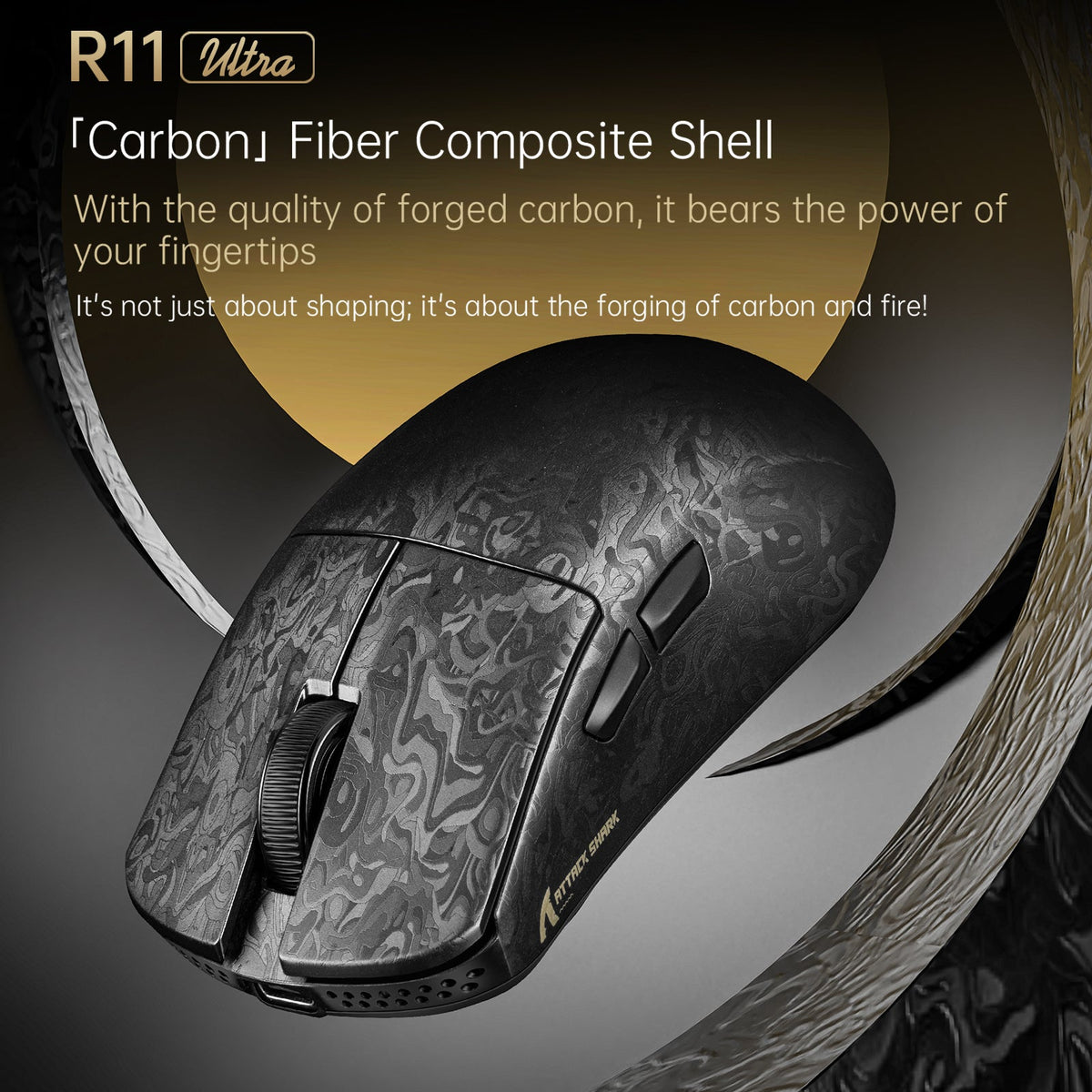 ATTACK SHARK R68 HE & R11 ULTRA Carbon Fiber Gaming Bundle With C01 ULTRA Coiled Cable