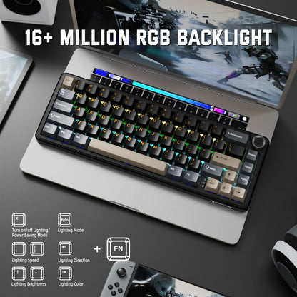 ATTACK SHARK X66 Wireless Mechanical Keyboard with Side Printed PBT Keycaps