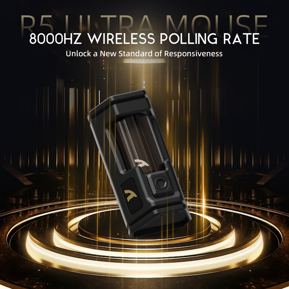 ATTACK SHARK R5 ULTRA Carbon Fiber Wireless 8K PAW3950MAX Gaming Mouse with 8K Coiled Cable