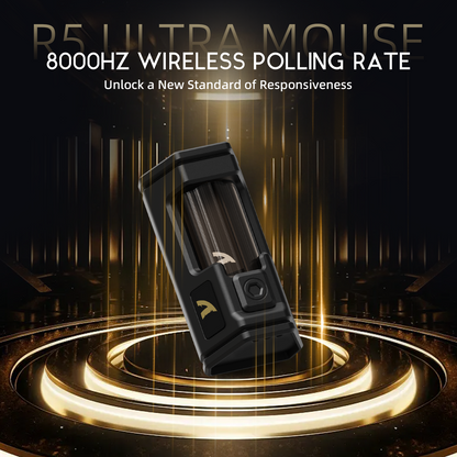 ATTACK SHARK R5 ULTRA Carbon Fiber Wireless 8K PAW3950MAX Gaming Mouse with 8K Coiled Cable