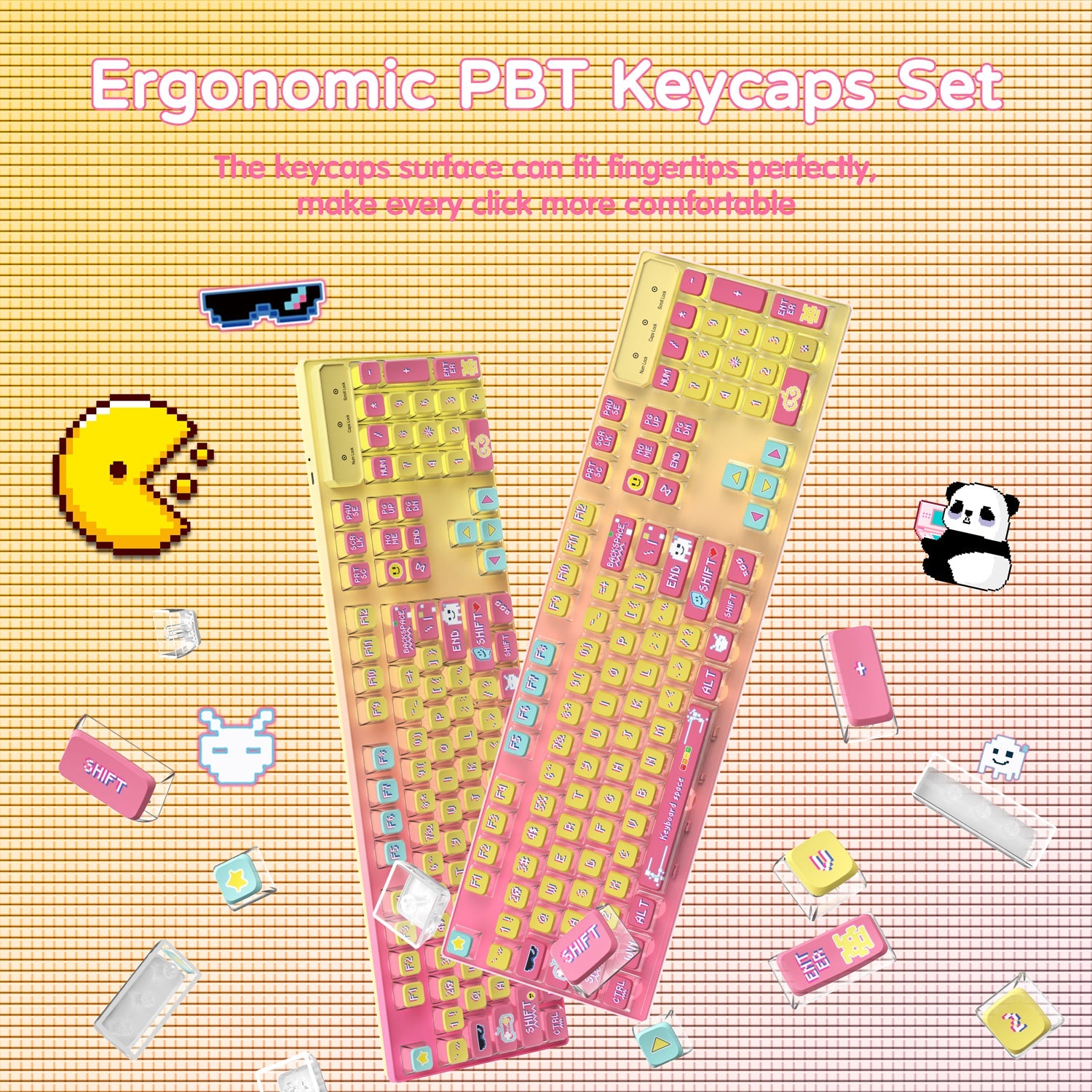 ATTACK SHARK 120 Keys PBT Dye-Sublimation Pudding Keycaps Set