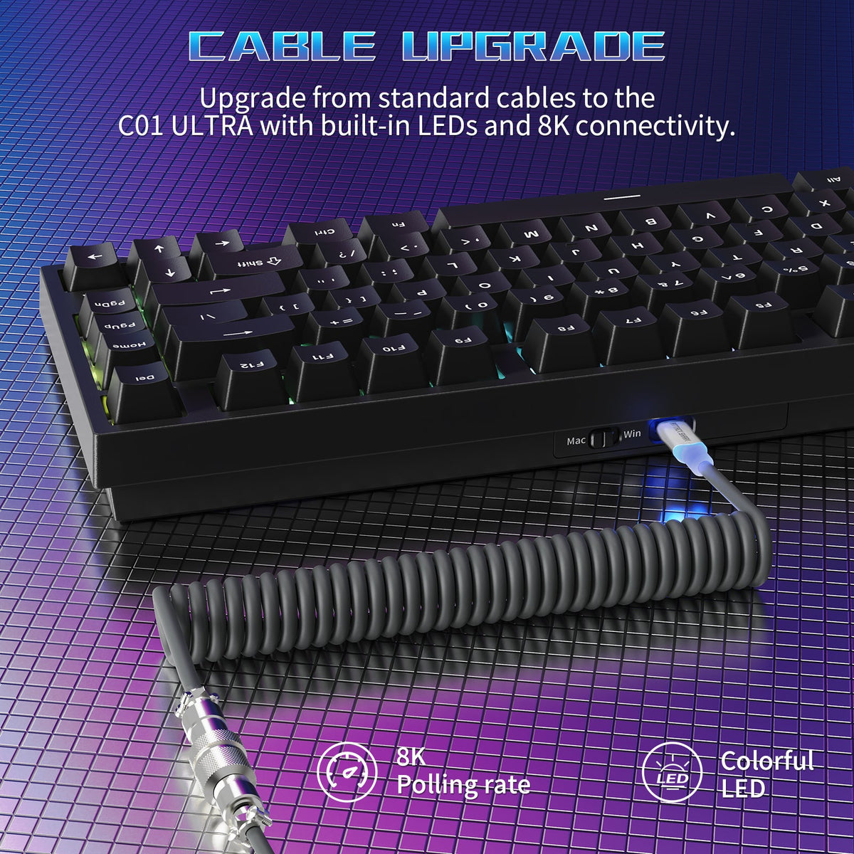 ATTACK SHARK R82 HE Wired 75% Gaming Keyboard  with C01ULTRA LED Cable