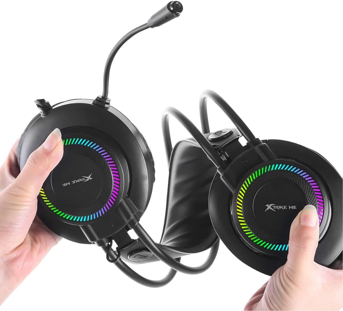 XTRIKE ME GH-509 WIRED STEREO GAMING HEADSET WITH MICROPHONE AND RGB BACKLIGHT BLACK