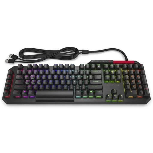 Omen by HP Sequencer RGB Mechanical Optical Gaming Keyboard 10X Faster Blue Switch Volume Roller Bar Anti Ghosting