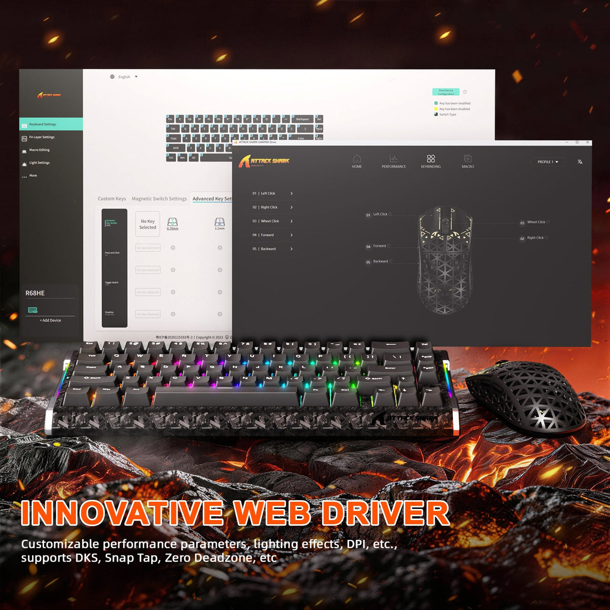 ATTACK SHARK R68 HE & R5 ULTRA Carbon Fiber Gaming Bundle