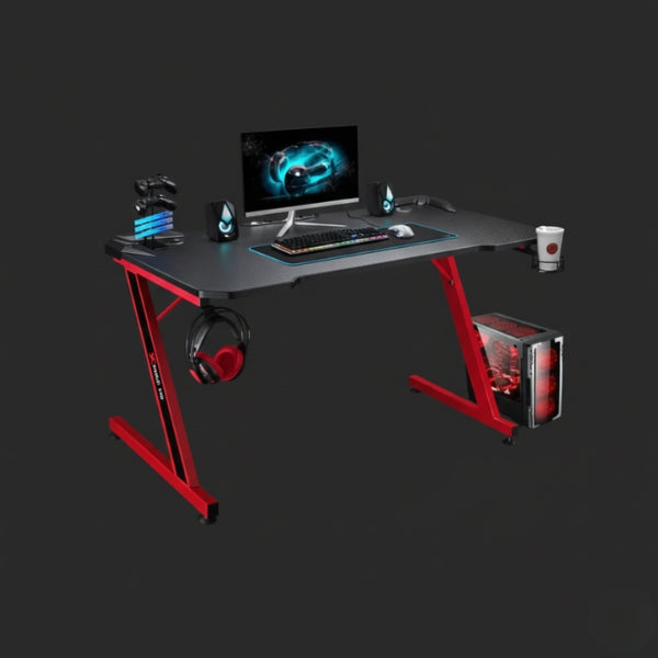 Xtrike Me Dk-02 Ergonomic Computer Desk With Headphone Hook And Cup Holder Z-shaped Legs Black