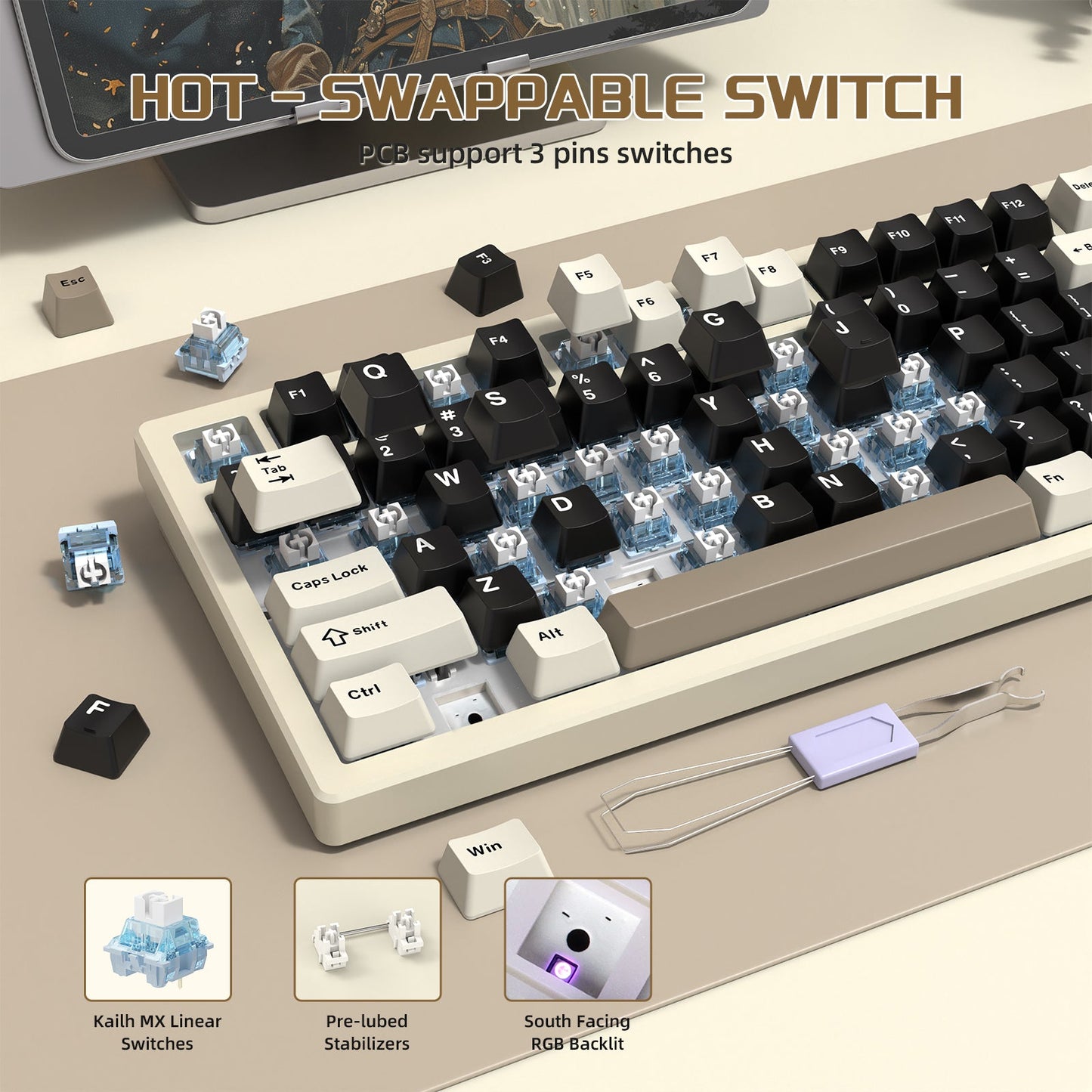 ATTACK SHARK X75 Full Aluminum Keyboard