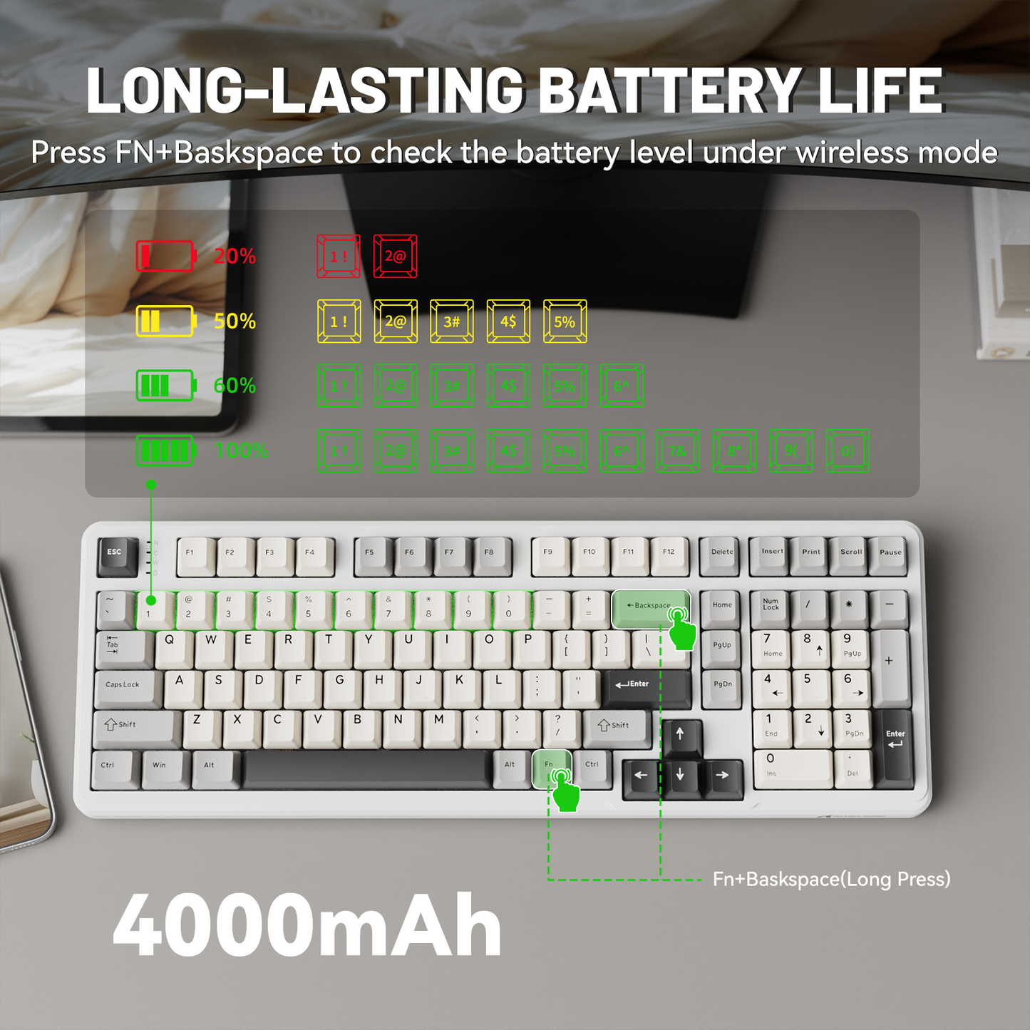 ATTACK SHARK X98 Full-size Wireless Mechanical Keyboard