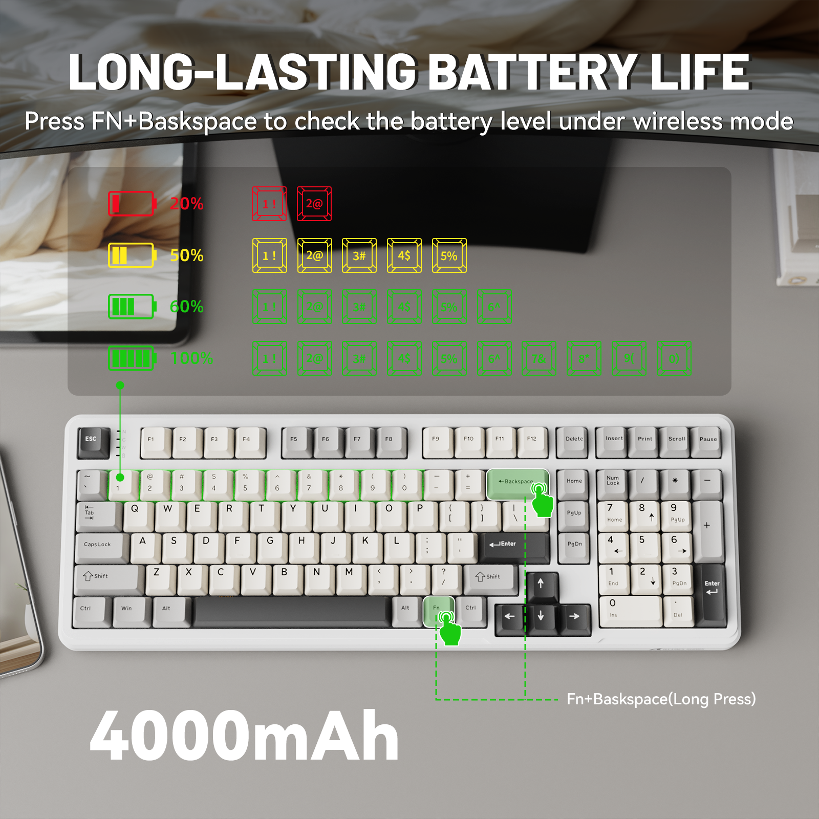 ATTACK SHARK X98 Full-size Wireless Mechanical Keyboard