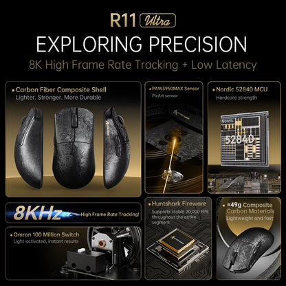 ATTACK SHARK R68 HE & R11 ULTRA Carbon Fiber Gaming Bundle With C01 ULTRA Coiled Cable