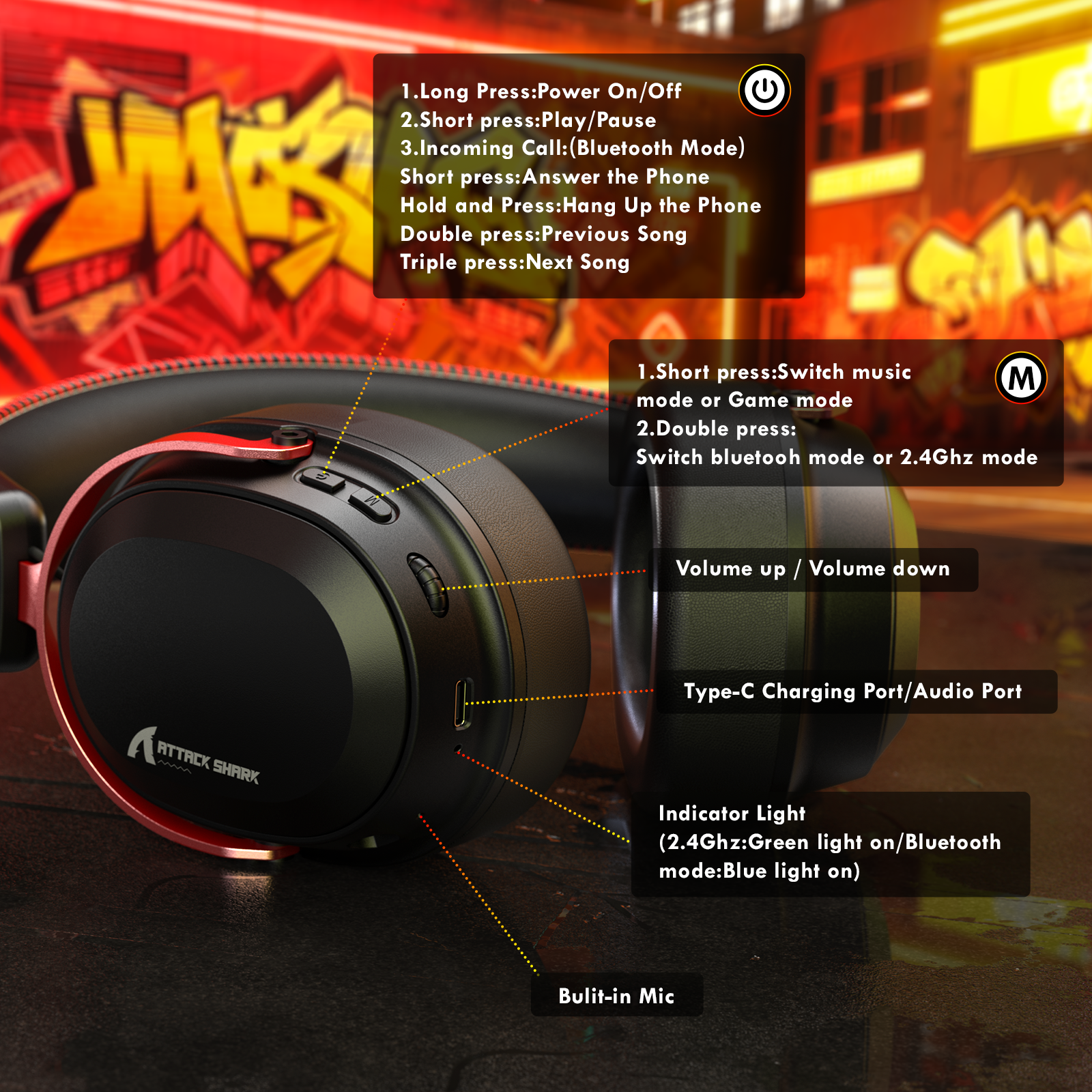 ATTACK SHARK L30 PRO Wireless Gaming Headset