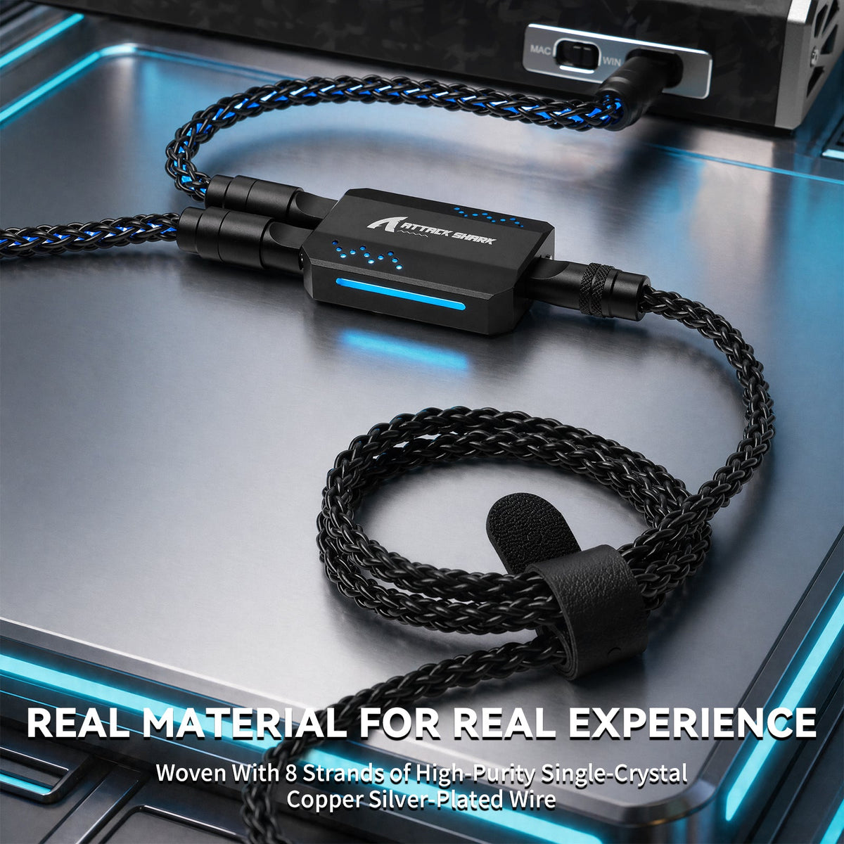 ATTACK SHARK C07 PRO 2-In 1  Type C Cable for 8KHz Gaming Keyboard/Mouse