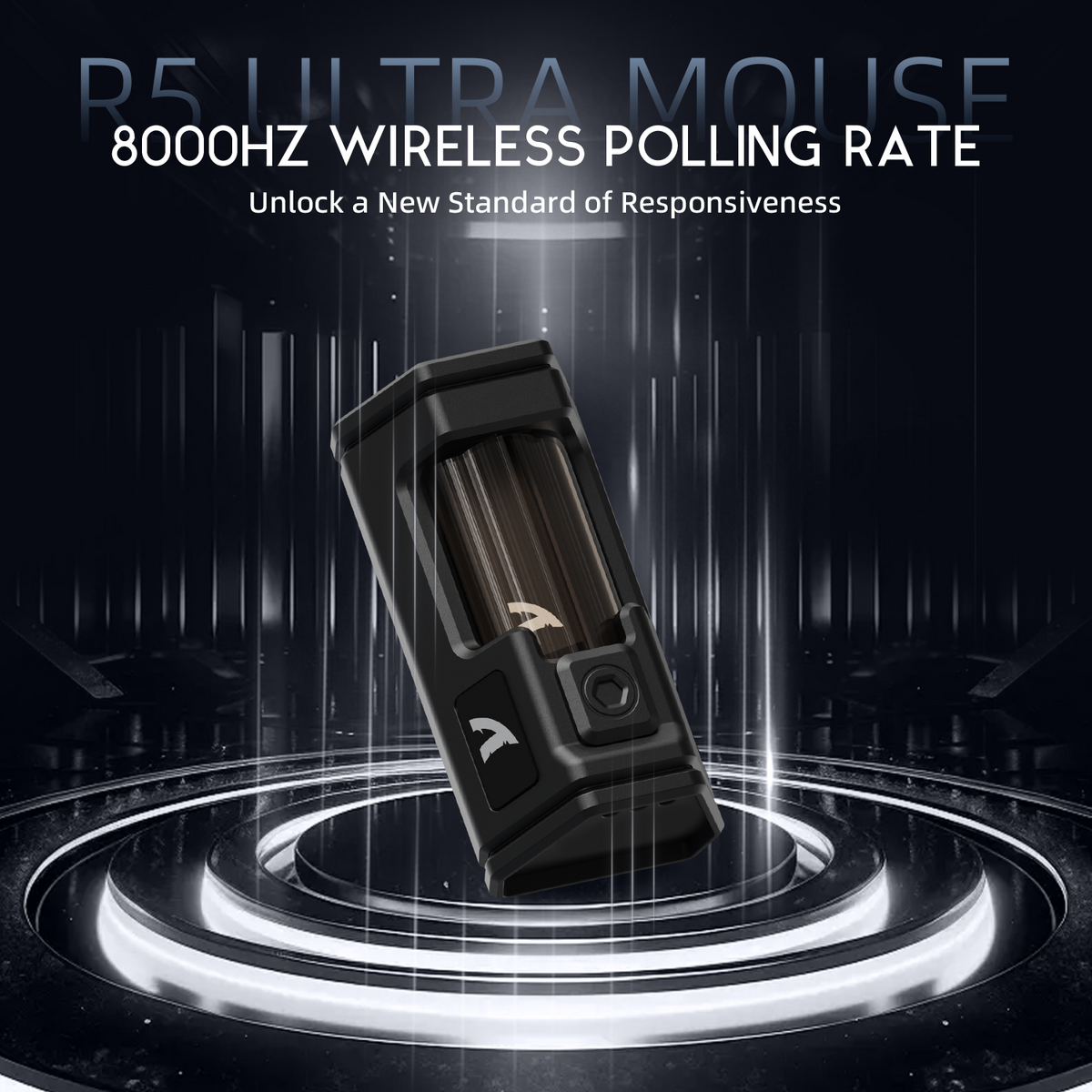 ATTACK SHARK R5 ULTRA Carbon Fiber Wireless 8K PAW3950MAX Gaming Mouse with 8K Coiled Cable