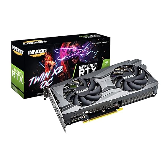 Inno3D NVIDIA GEFORCE RTX 3060 Twin X2 OC 12 GB GDDR6 192-bit PCI-E 4.0 X16 Gaming Graphics Card - N30602-12D6X-11902120H, pci_e_x4
