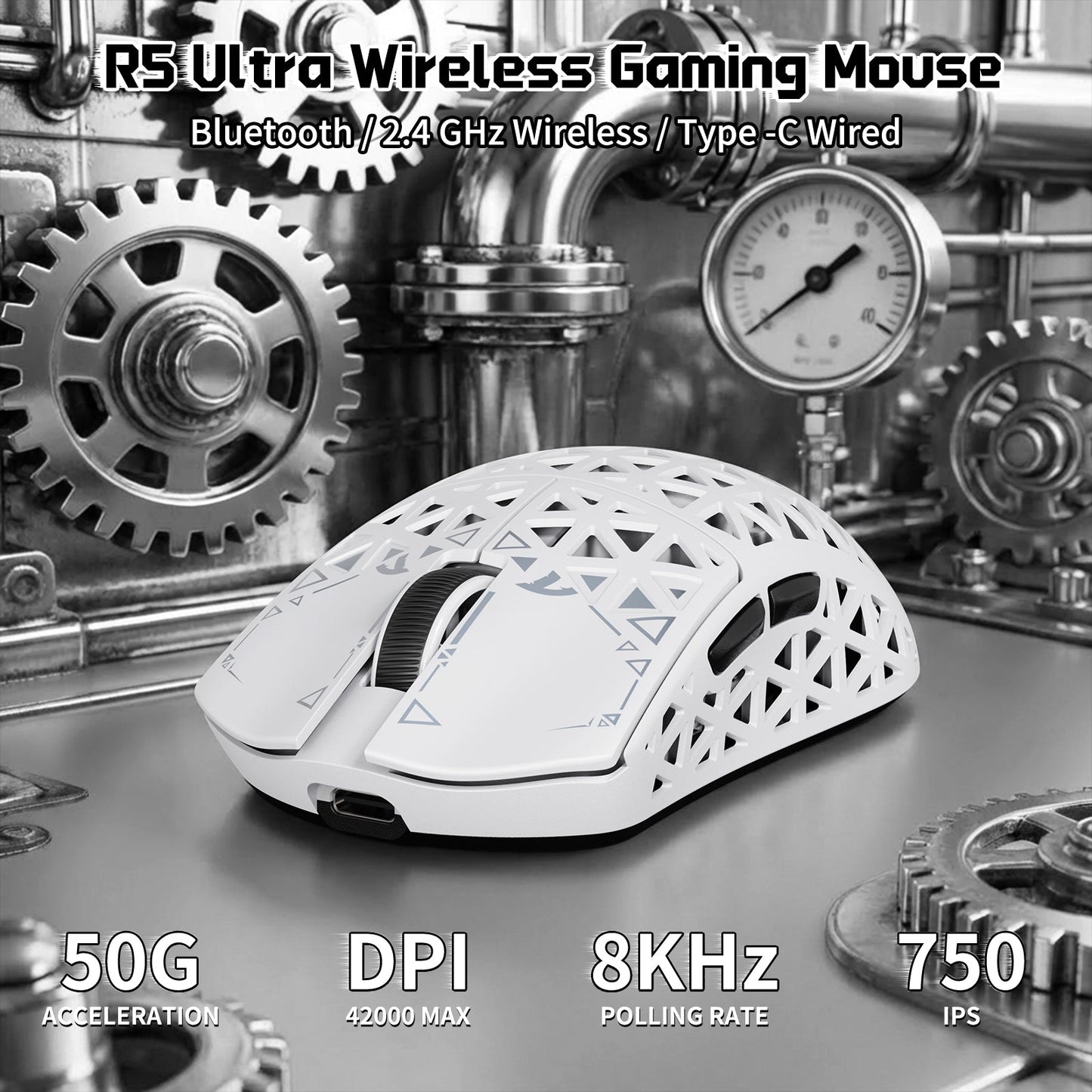 ATTACK SHARK R68 HE & R5 ULTRA Carbon Fiber Gaming Bundle With C01 ULTRA Coiled Cable