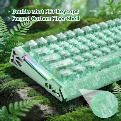 ATTACK SHARK R68 HE Carbon Fiber Wired Rapid Trigger Magnetic Switch Keyboard With C01 Ultra RGB Coiled Cable