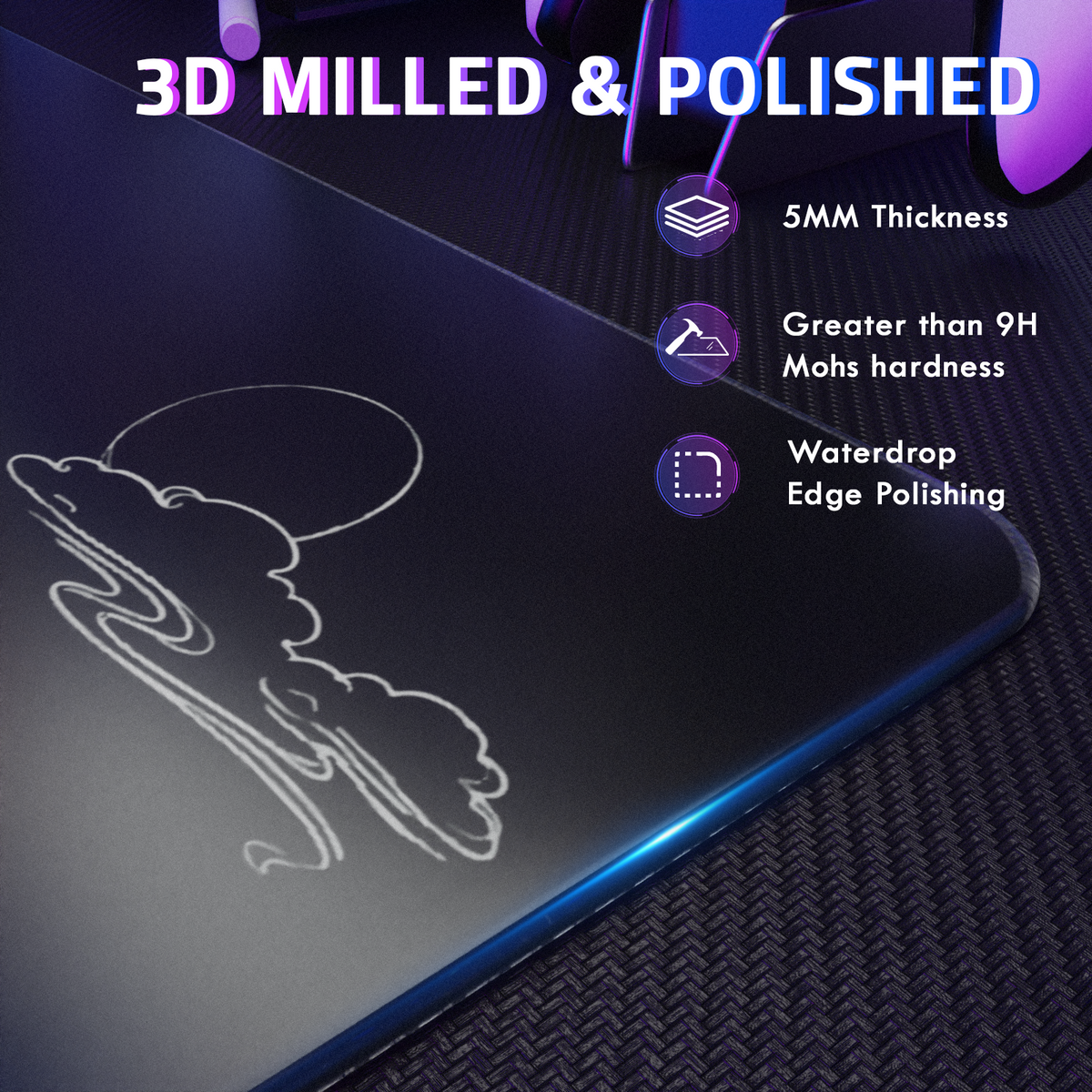 ATTACK SHARK CM05 Tempered Glass Gaming Mouse Pad