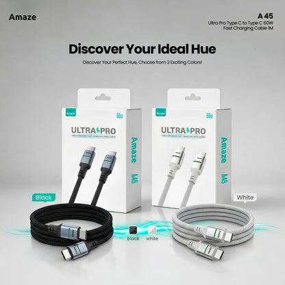 Ultra Pro Type C to Type C 60W Fast Charging Cable 1M – A45