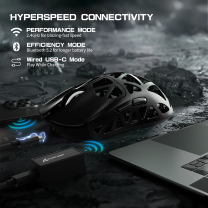 ATTACK SHARK R2 Magnesium Alloy PAW3950 Gaming Mouse 8K with Mouse Coiled Cable (Not Include the Charging Dock)