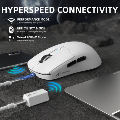 ATTACK SHARK R6 LIGHTSPEED Wireless Gaming Mouse with C06 Mouse Coiled Cable