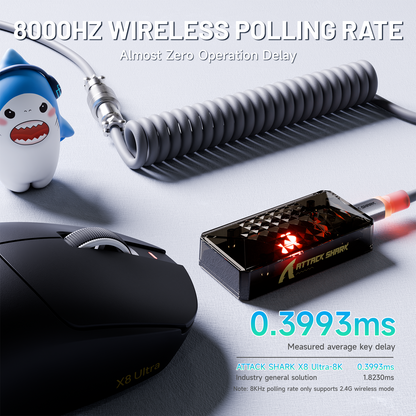 ATTACK SHARK X8 Ultra 8KHz Wireless Gaming Mouse With C06 Ultra Cable