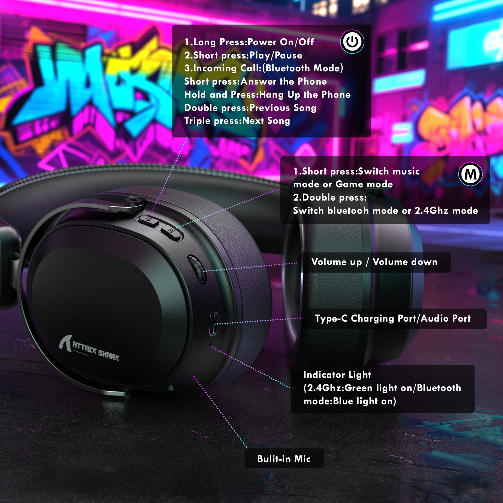 ATTACK SHARK L30 PRO Wireless Gaming Headset
