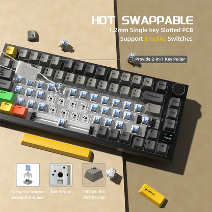 ATTACK SHARK x AJAZZ AK820 Pro Tri-mode Gasket Mechanical Keyboard