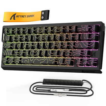 ATTACK SHARK X68 HE Rapid Trigger Keyboard Magnetic Switch with C01PRO Coiled Cable