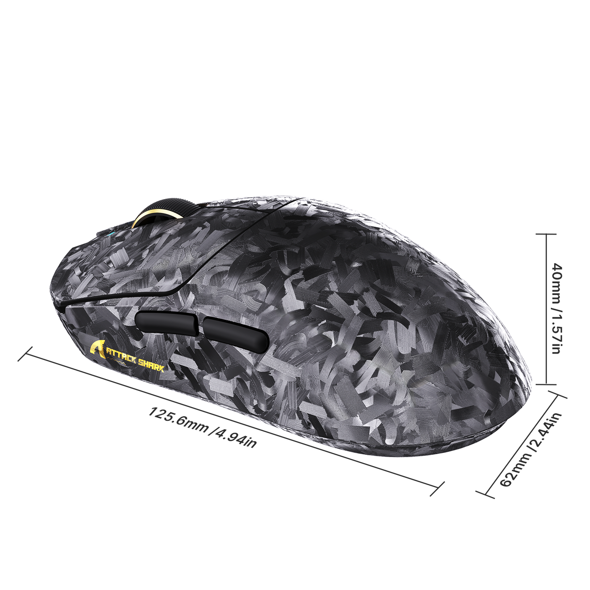 ATTACK SHARK RS3 ULTRA Carbon Fiber Wireless PAW3955MAX Gaming Mouse