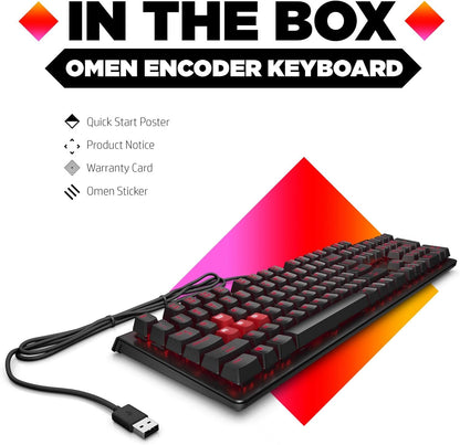 OMEN by HP Encoder Gaming Keyboard Brown Chery MX Switches Brand New Sealed